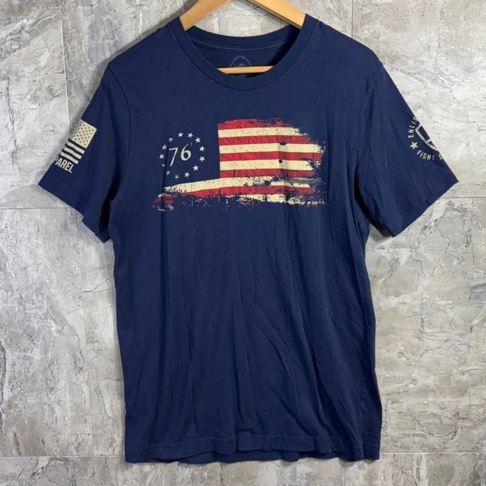 Nine Line‎ "76" American Flag T-shirt  Men's Large #4thofJuly